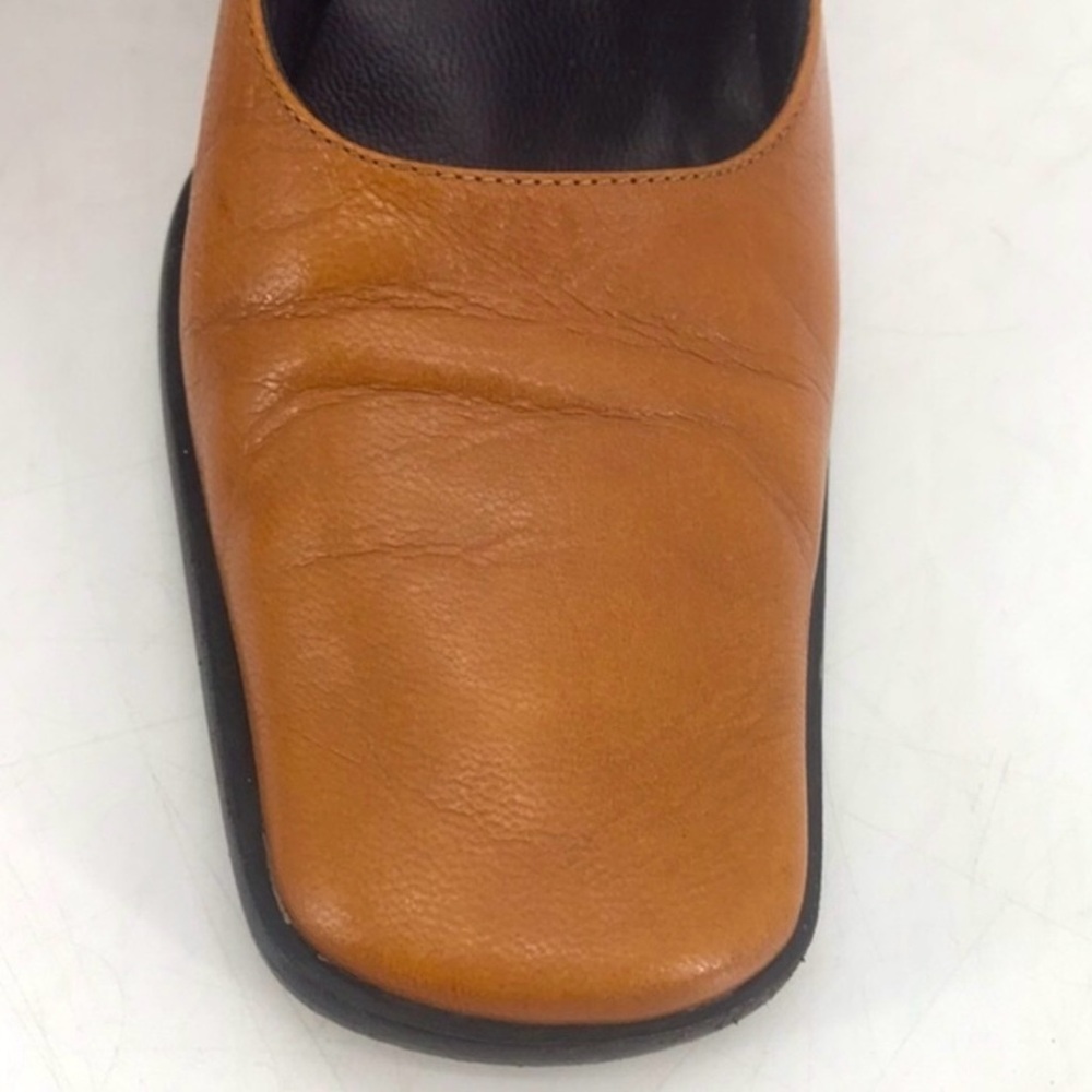 Vintage 90’s Genuine Leather Artisan Hand Crafted Square Toe Made In Italy Heels - Picture 3 of 15